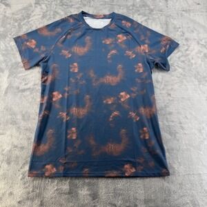 Barbell Apparel Mens M Performance Training Shirt Blue Copper Tie Dye Mesh Tee